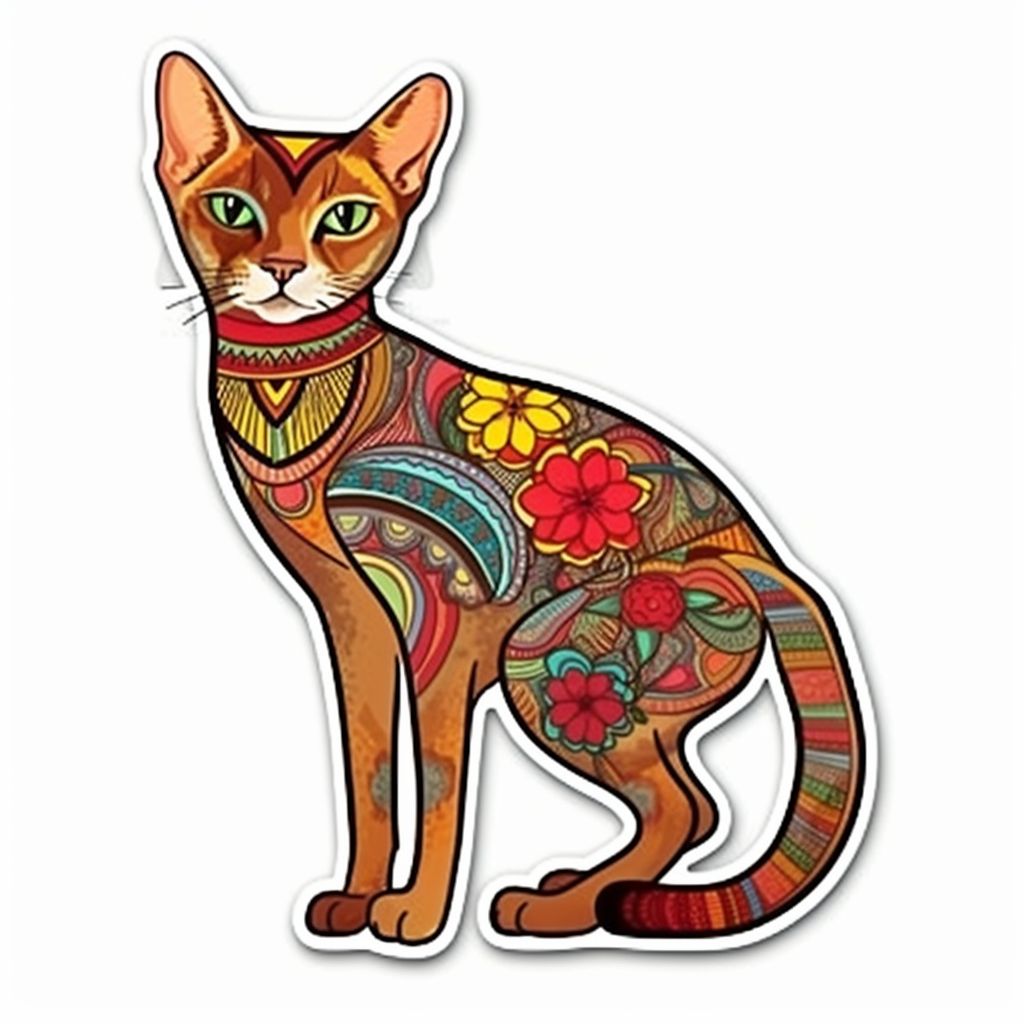 Abyssinian Cat Vinyl Decal Sticker for Car, Laptop, Tumbler and more # 002203