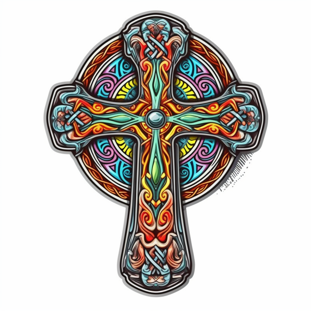 Celtic Cross Vinyl Decal Sticker for Car, Laptop, Tumbler and more # 007859