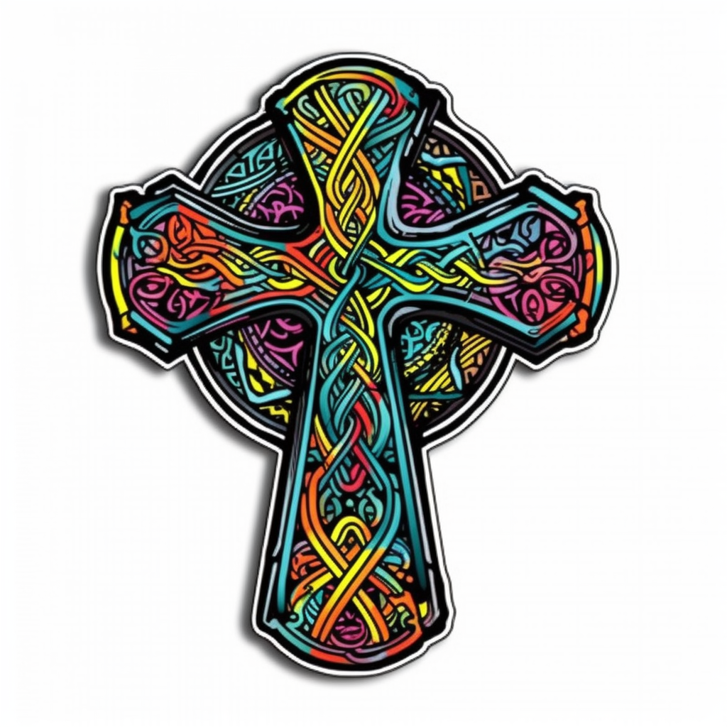 Celtic Cross Vinyl Decal Sticker for Car, Laptop, Tumbler and more # 007897