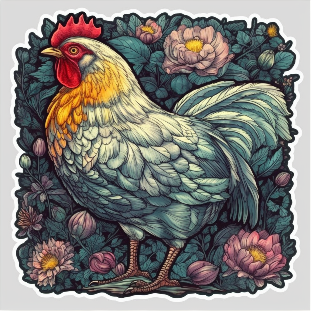 Chicken Vinyl Decal Sticker for Car, Laptop, Tumbler and more # 006497