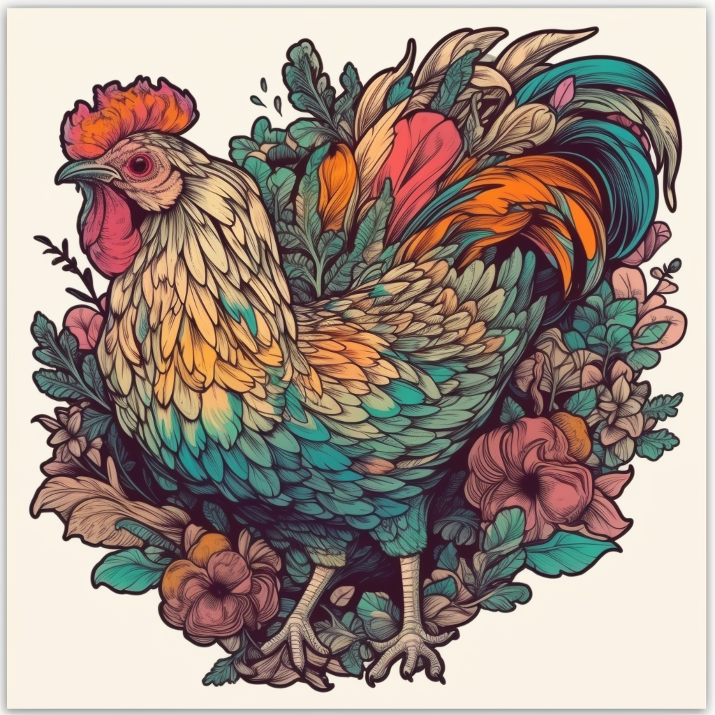 Chicken Vinyl Decal Sticker for Car, Laptop, Tumbler and more # 006513