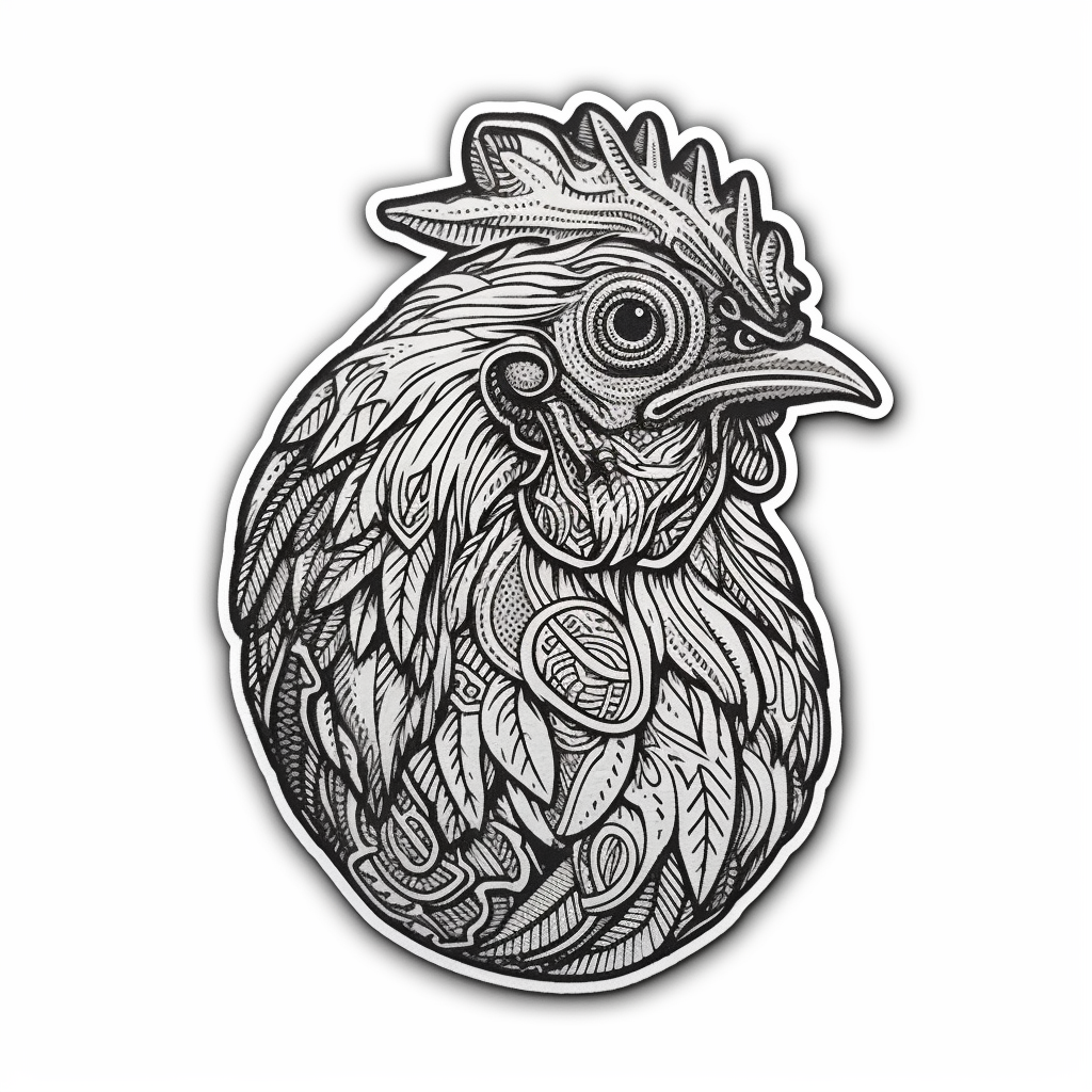 Chicken Vinyl Decal Sticker for Car, Laptop, Tumbler and more # 006552
