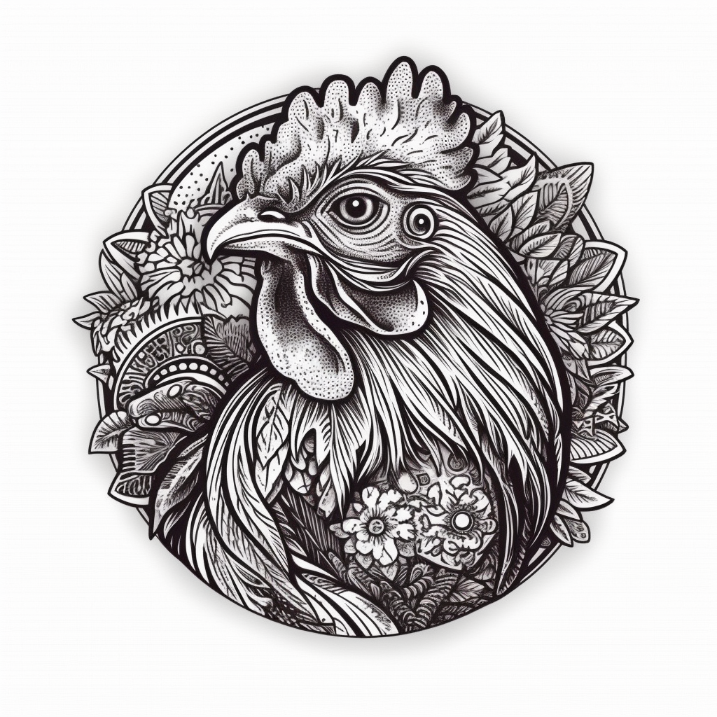 Chicken Vinyl Decal Sticker for Car, Laptop, Tumbler and more # 006551