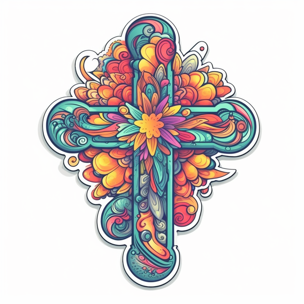 Christian Cross Vinyl Decal Sticker for Car, Laptop, Tumbler and more # 007843