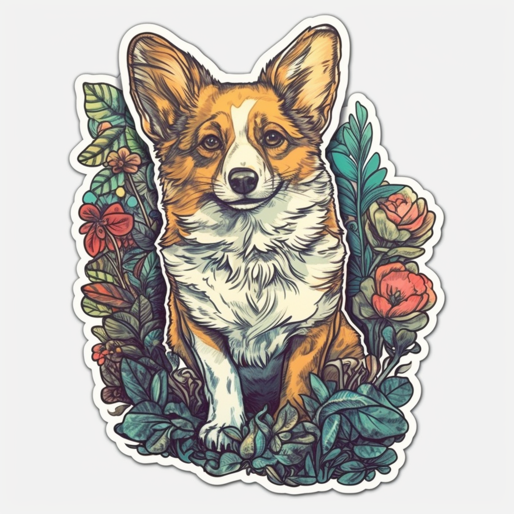 Corgi Dog Vinyl Decal Sticker for Car, Laptop, Tumbler and more # 003555