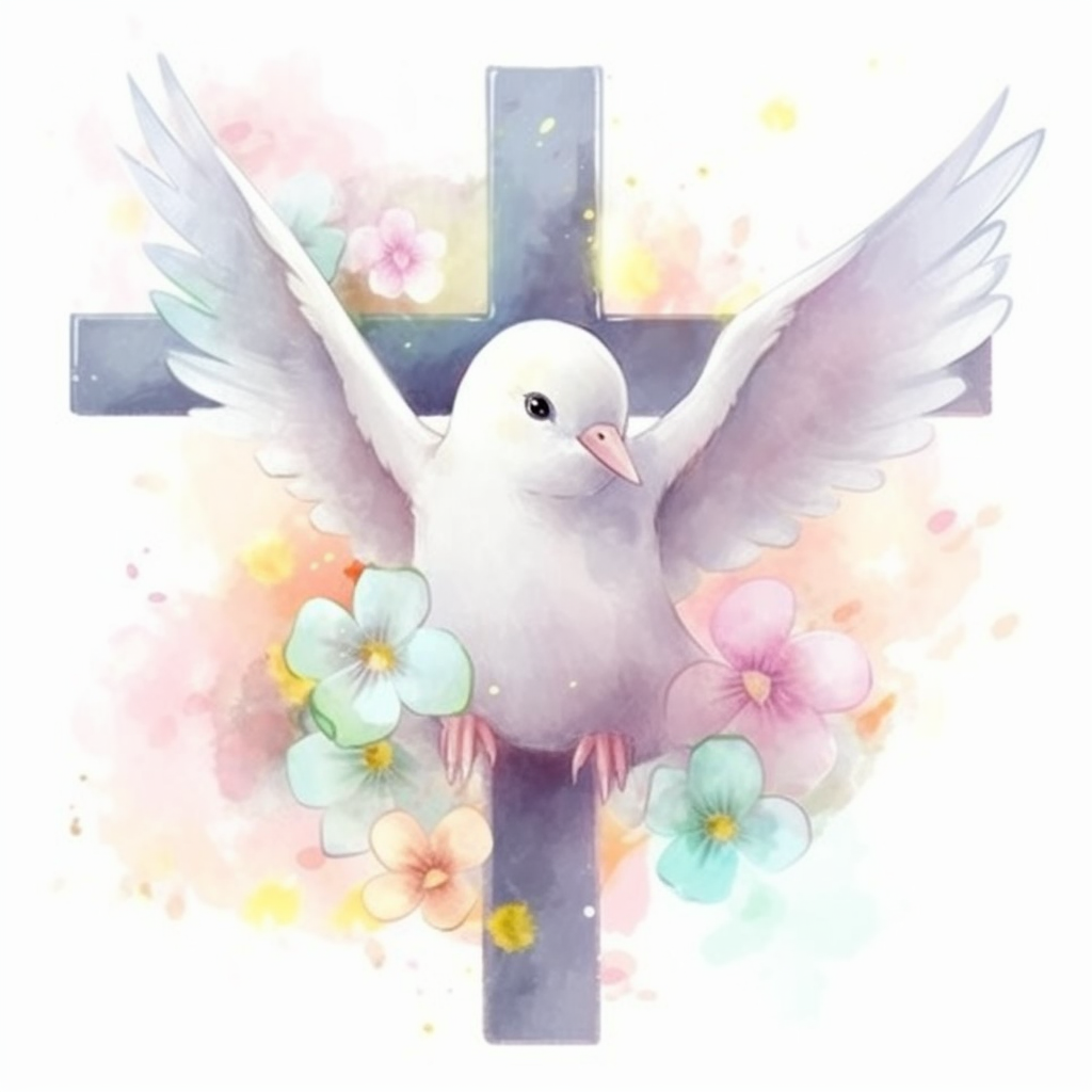 Cross with Dove Vinyl Decal Sticker for Car, Laptop, Tumbler and more # 008044