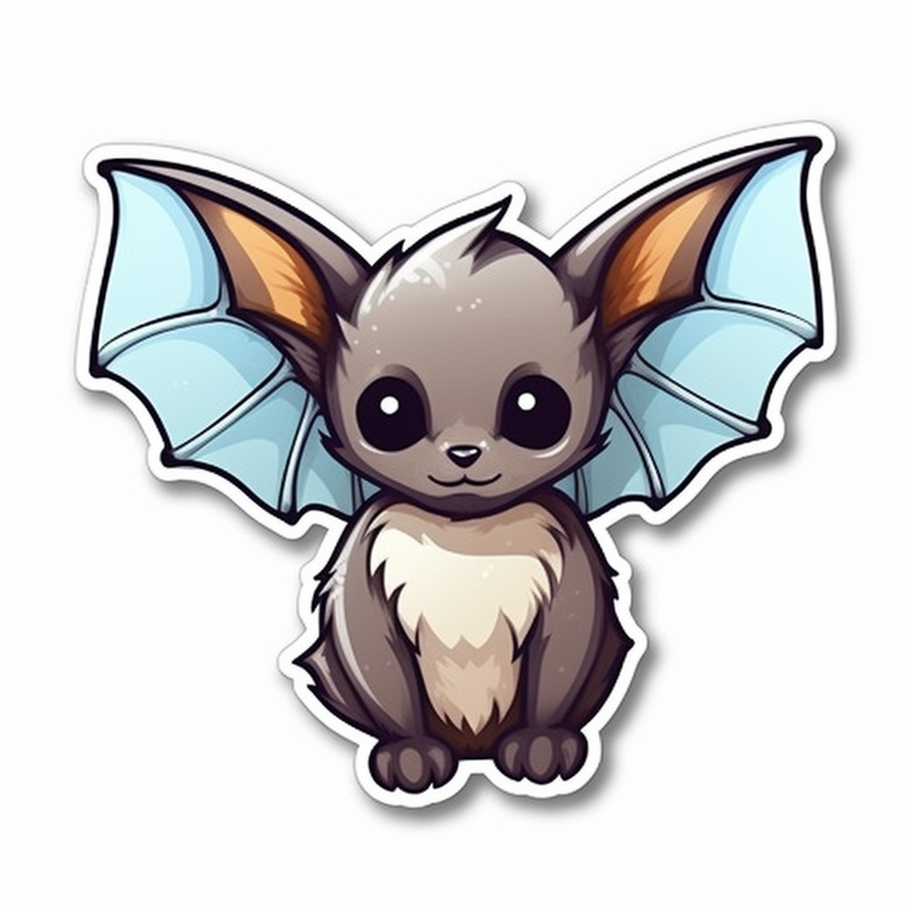 Cute Bat with big ears and wings Vinyl Decal Sticker for Car, Laptop, Tumbler and more # 0011277