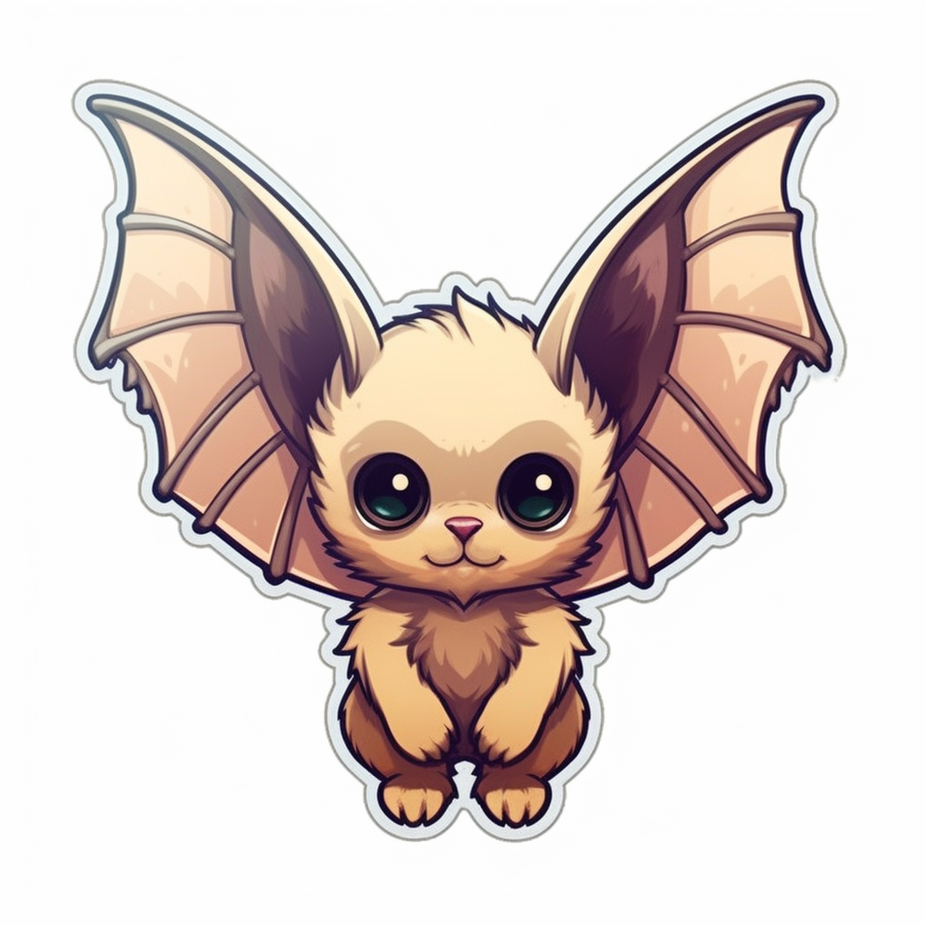 Cute Bat with big ears and wings Vinyl Decal Sticker for Car, Laptop, Tumbler and more # 0011273