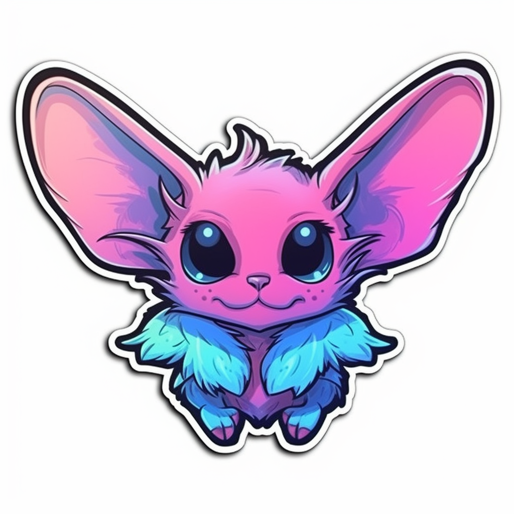 Cute Bat with big ears and wings Vinyl Decal Sticker for Car, Laptop, Tumbler and more # 0011300