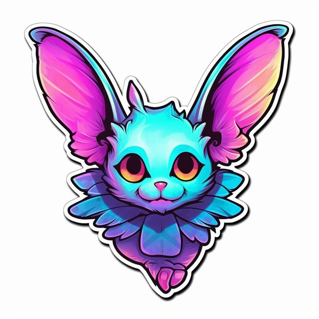 Cute Bat with big ears and wings Vinyl Decal Sticker for Car, Laptop, Tumbler and more # 0011306