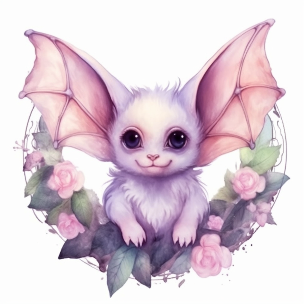 Cute Bat with big ears and wings Vinyl Decal Sticker for Car, Laptop, Tumbler and more # 0011303