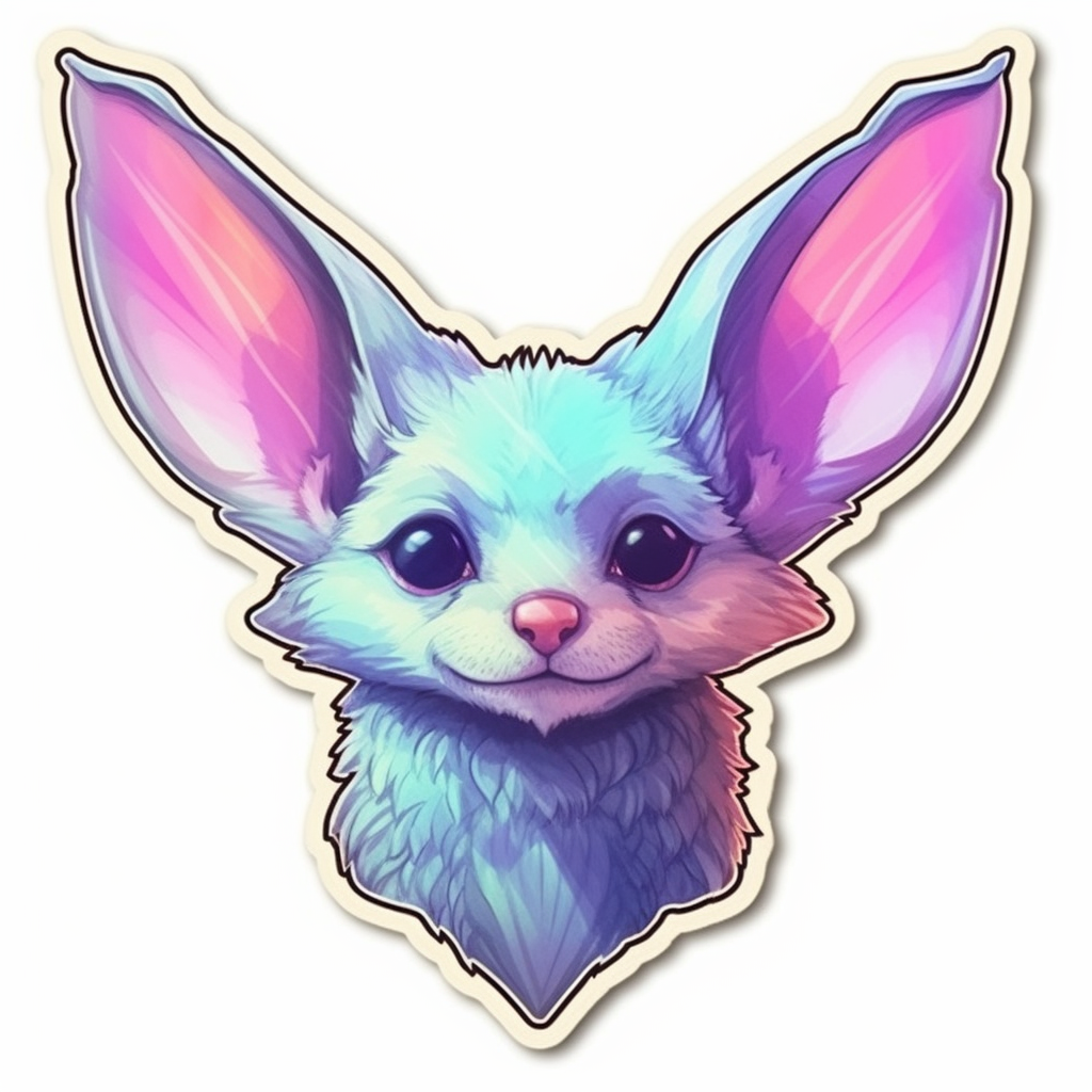 Cute Bat with big ears and wings Vinyl Decal Sticker for Car, Laptop, Tumbler and more # 0011308