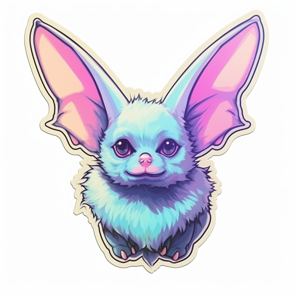Cute Bat with big ears and wings Vinyl Decal Sticker for Car, Laptop, Tumbler and more # 0011299