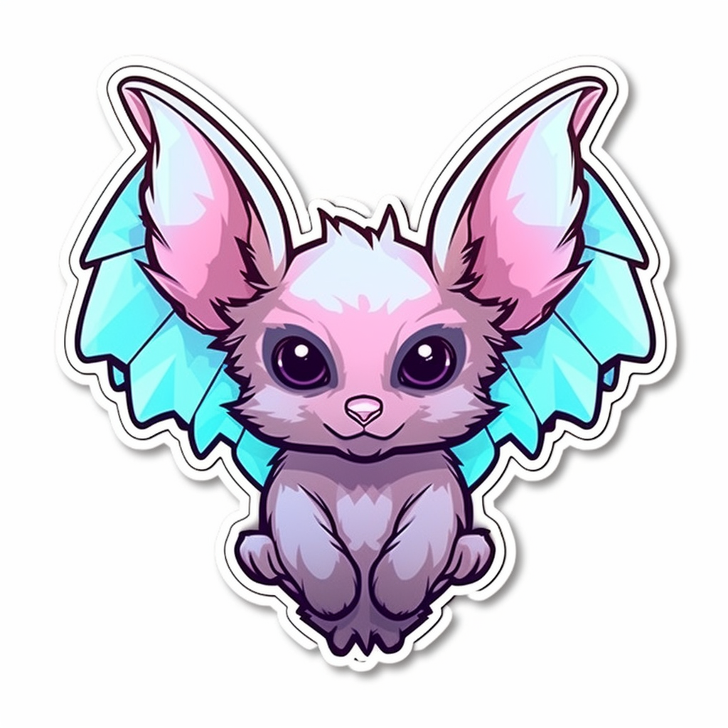 Cute Bat with big ears and wings Vinyl Decal Sticker for Car, Laptop, Tumbler and more # 0011307