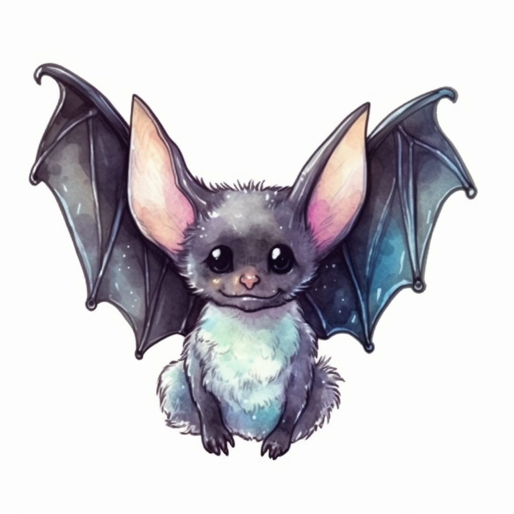 Cute Bat with big ears and wings Vinyl Decal Sticker for Car, Laptop, Tumbler and more # 0011315