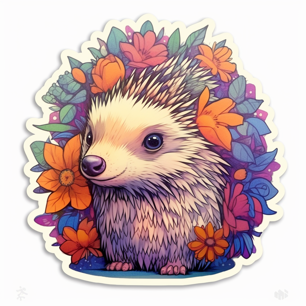 Cute and Adorble Hedgehog Vinyl Decal Sticker for Car, Laptop, Tumbler and more # 0011079