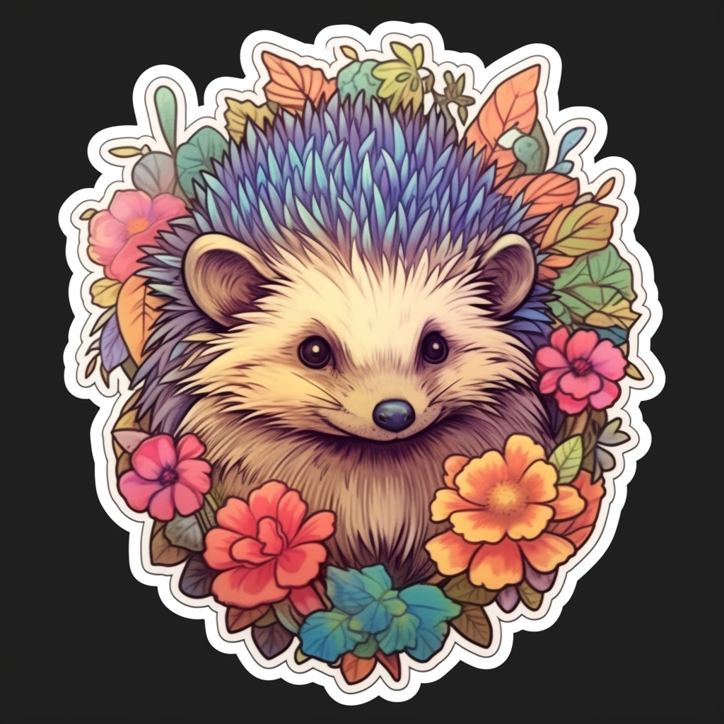 Cute and Adorble Hedgehog Vinyl Decal Sticker for Car, Laptop, Tumbler and more # 0011077