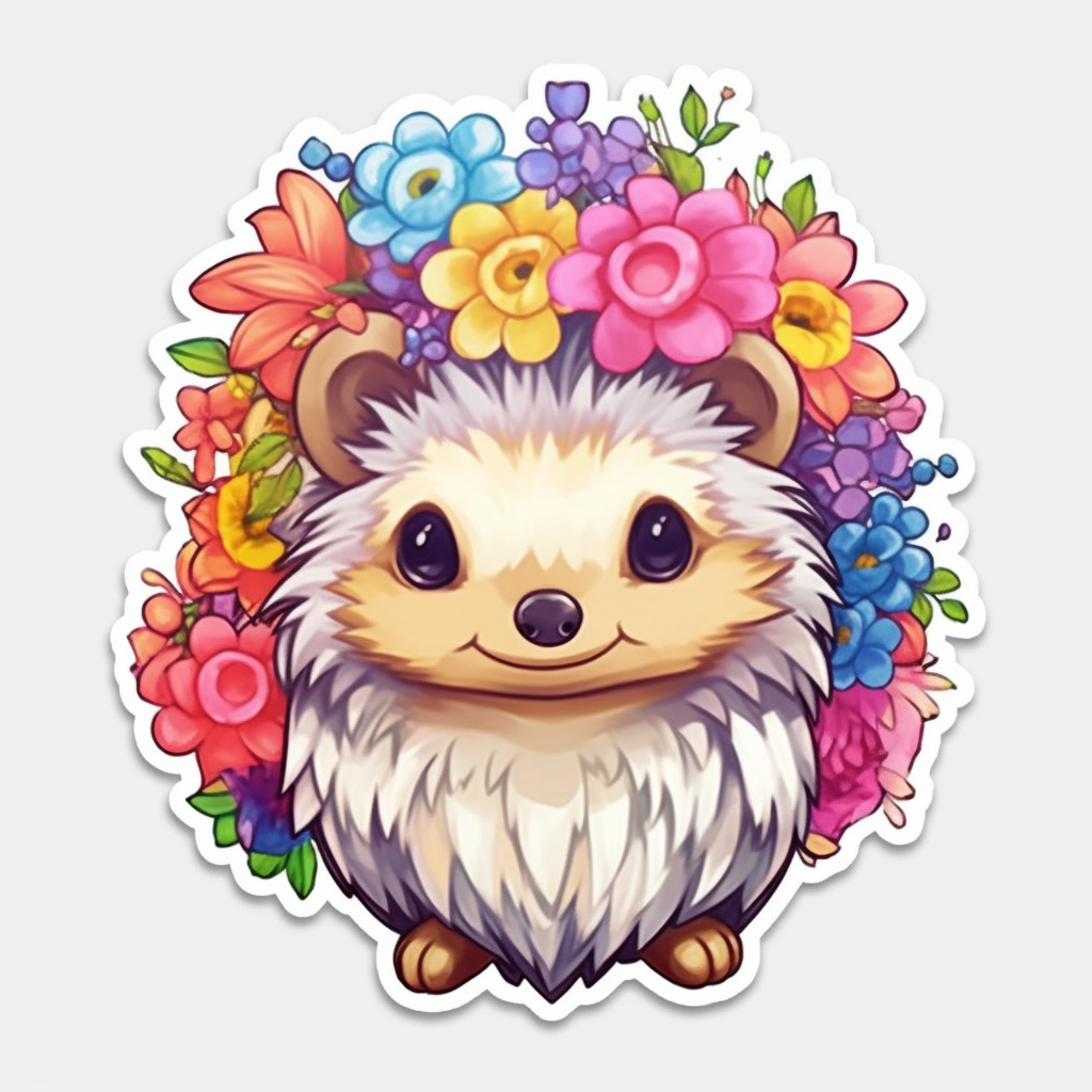 Cute and Adorble Hedgehog Vinyl Decal Sticker for Car, Laptop, Tumbler and more # 0011080