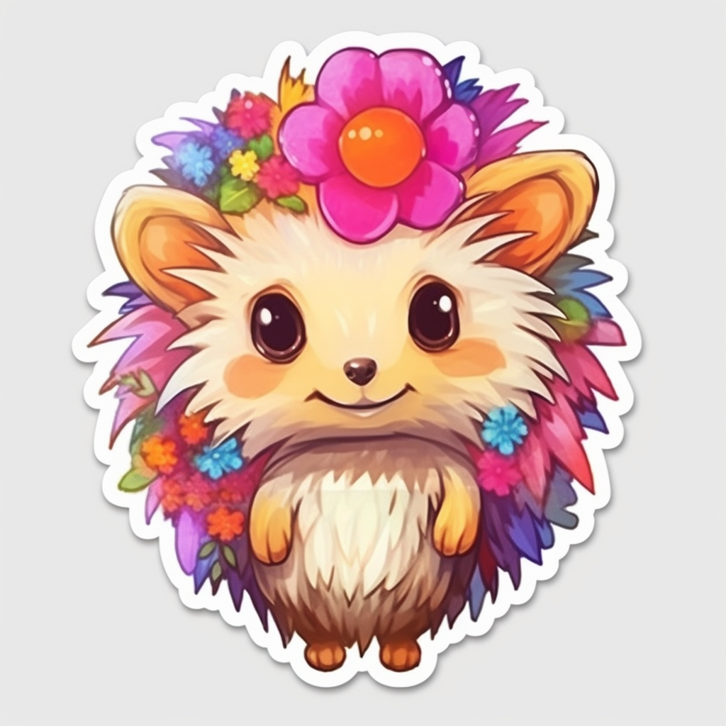 Cute and Adorble Hedgehog Vinyl Decal Sticker for Car, Laptop, Tumbler and more # 0011090