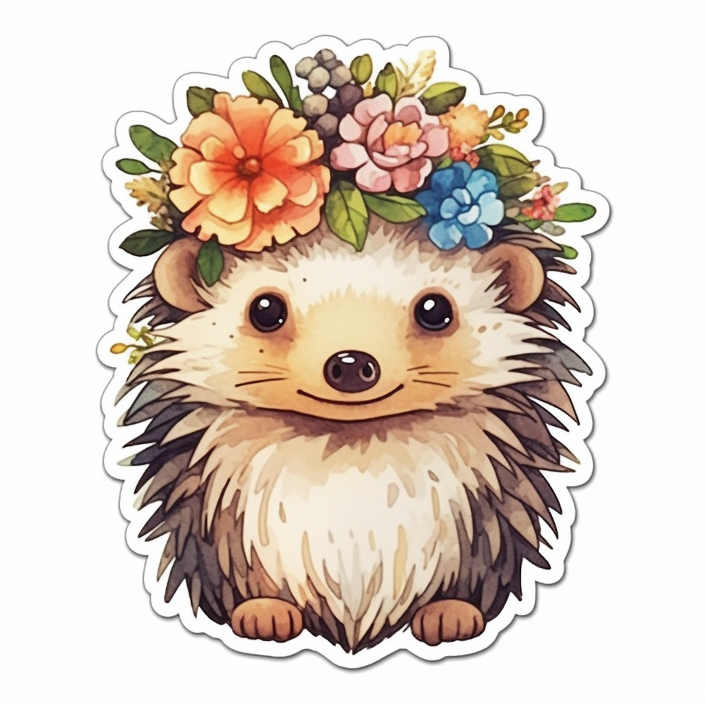 Cute and Adorble Hedgehog Vinyl Decal Sticker for Car, Laptop, Tumbler and more # 0011055