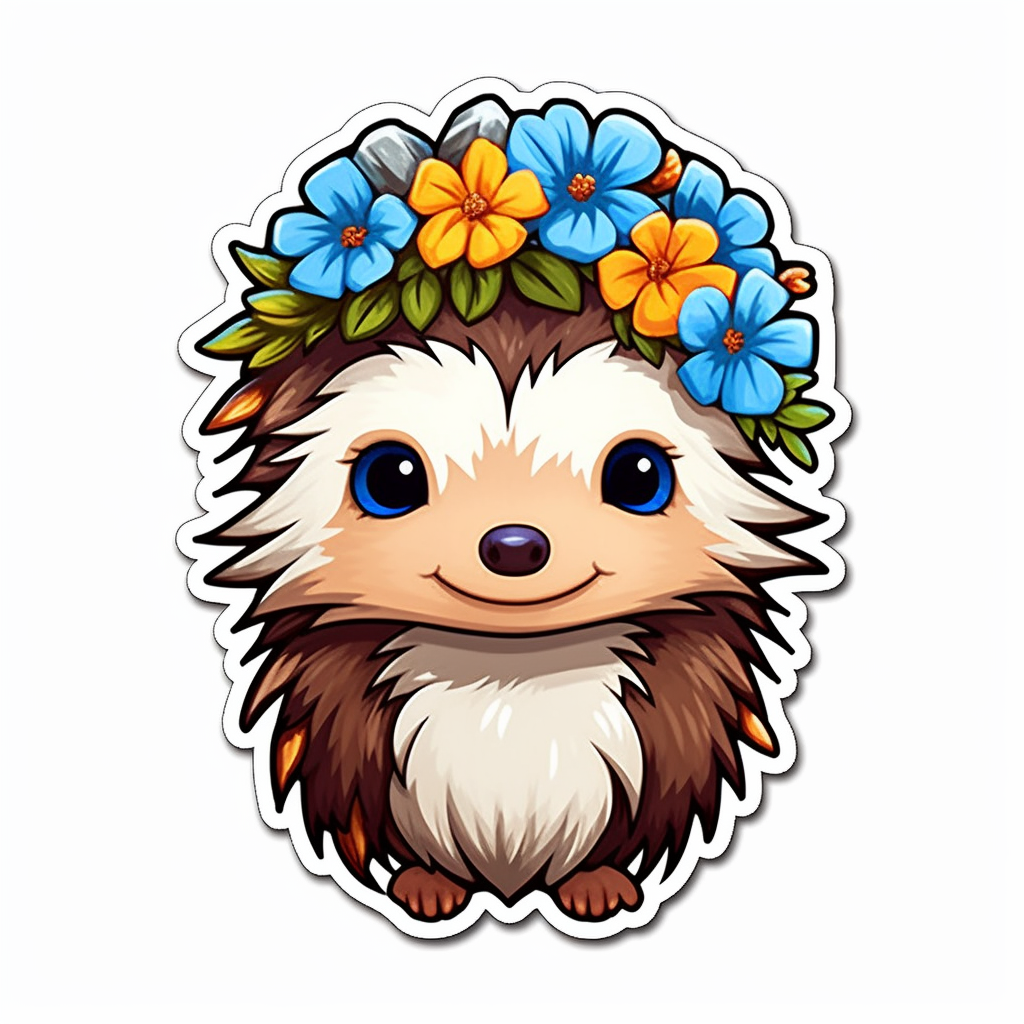 Cute and Adorble Hedgehog Vinyl Decal Sticker for Car, Laptop, Tumbler and more # 0011065