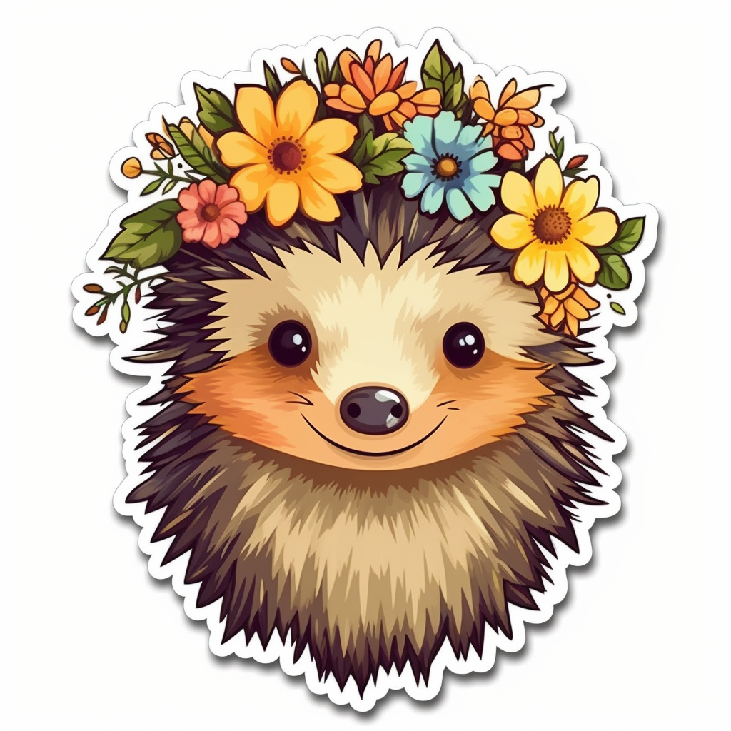 Cute and Adorble Hedgehog Vinyl Decal Sticker for Car, Laptop, Tumbler and more # 0011066