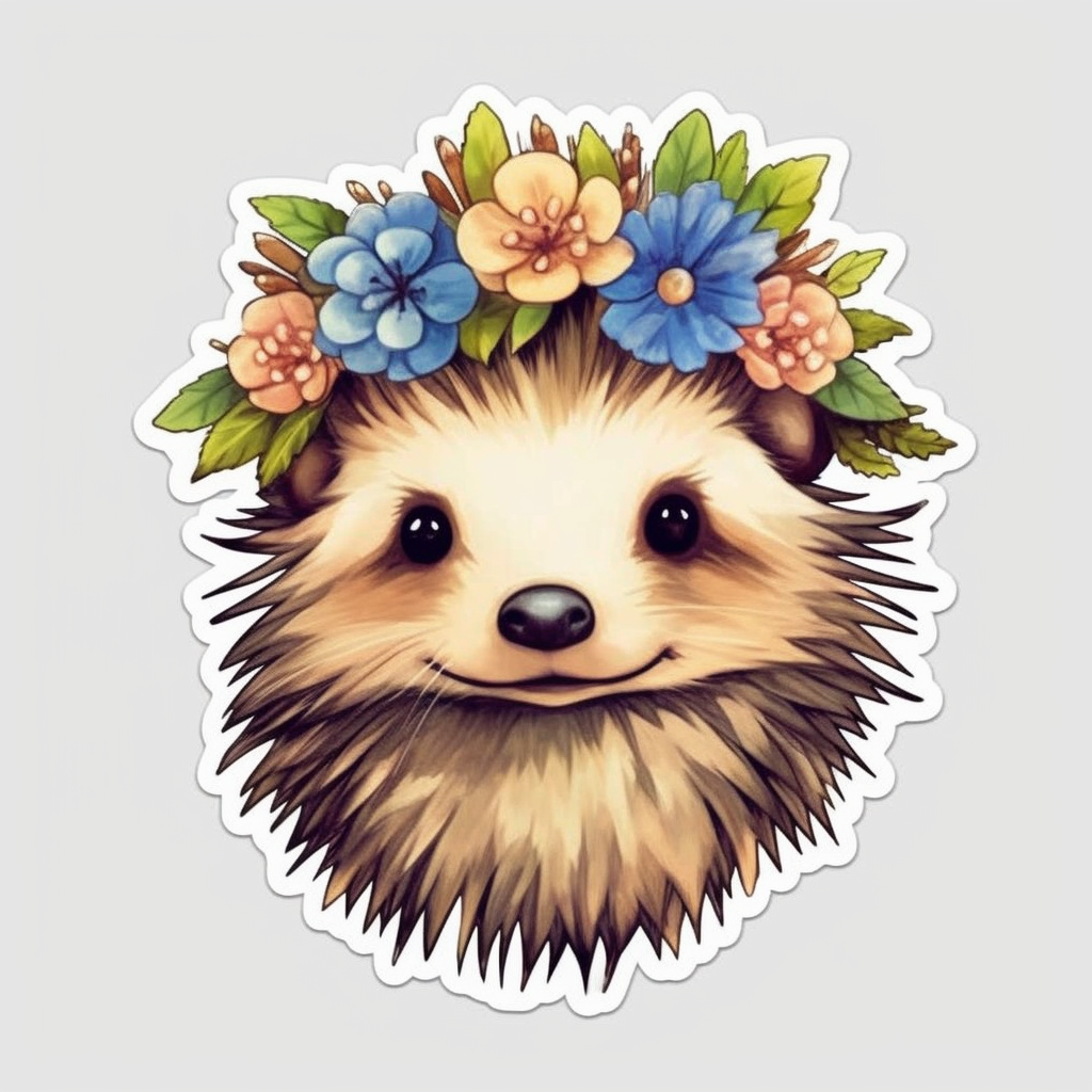 Cute and Adorble Hedgehog Vinyl Decal Sticker for Car, Laptop, Tumbler and more # 0011070