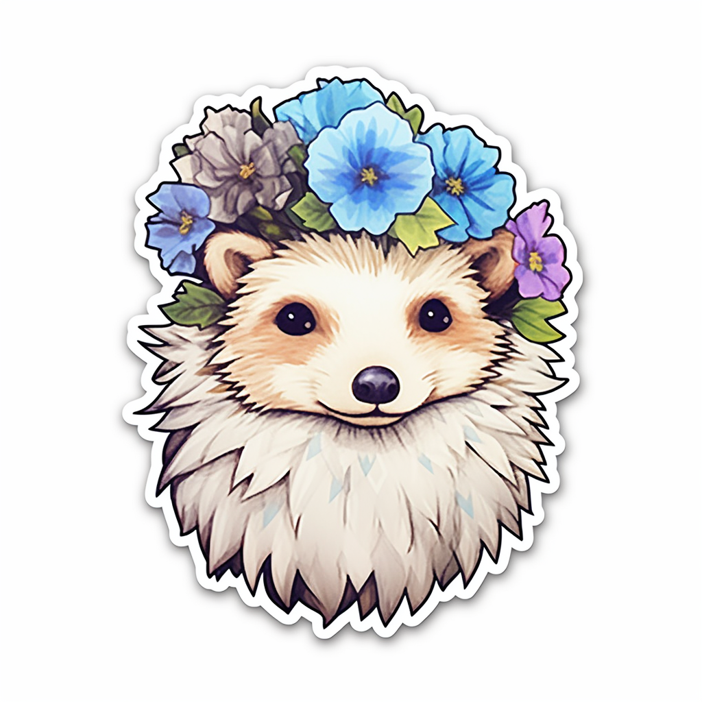 Cute and Adorble Hedgehog Vinyl Decal Sticker for Car, Laptop, Tumbler and more # 0011107