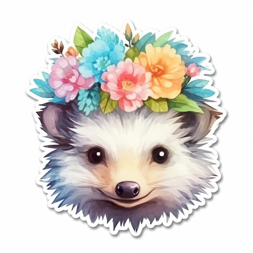 Cute and Adorble Hedgehog Vinyl Decal Sticker for Car, Laptop, Tumbler and more # 0011106