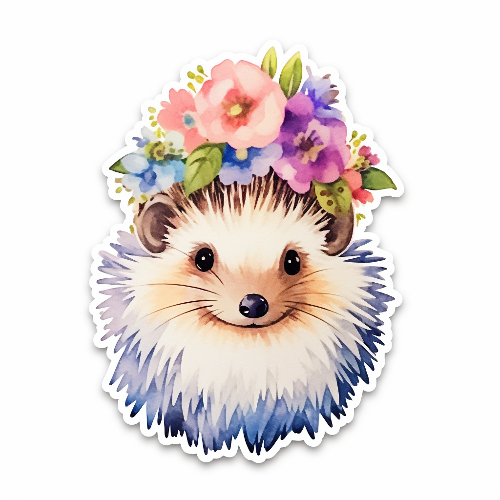 Cute and Adorble Hedgehog Vinyl Decal Sticker for Car, Laptop, Tumbler and more # 0011122