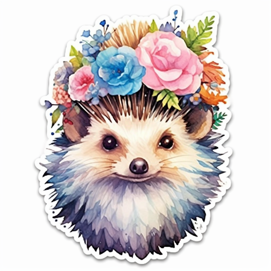 Cute and Adorble Hedgehog Vinyl Decal Sticker for Car, Laptop, Tumbler and more # 0011119