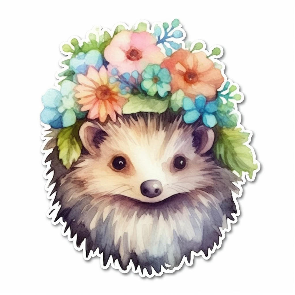 Cute and Adorble Hedgehog Vinyl Decal Sticker for Car, Laptop, Tumbler and more # 0011120