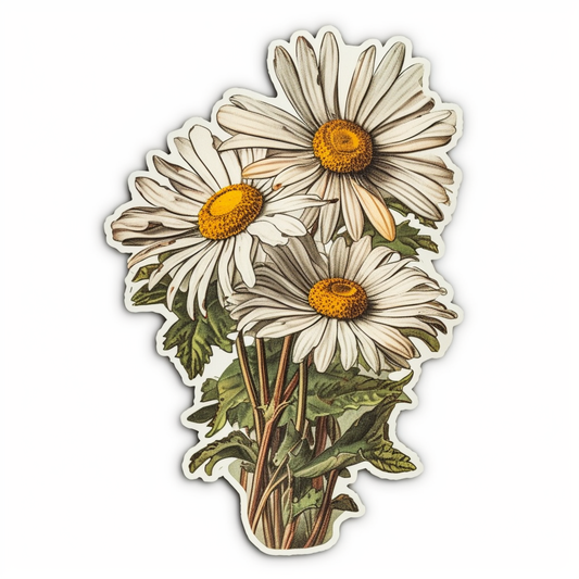 Daisy Flower Vinyl Decal Sticker for Car, Laptop, Tumbler and more # 006242