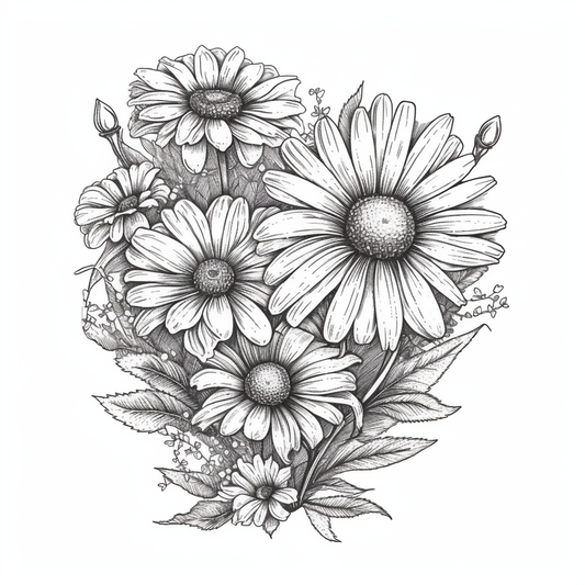 Daisy Flower Vinyl Decal Sticker for Car, Laptop, Tumbler and more # 006223