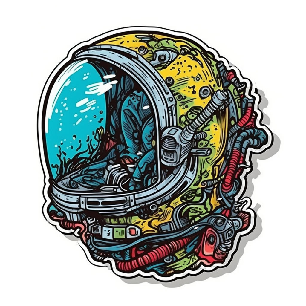 Diver Helmet Scuba Diver Vinyl Decal Sticker for Car, Laptop, Tumbler and more # 007035