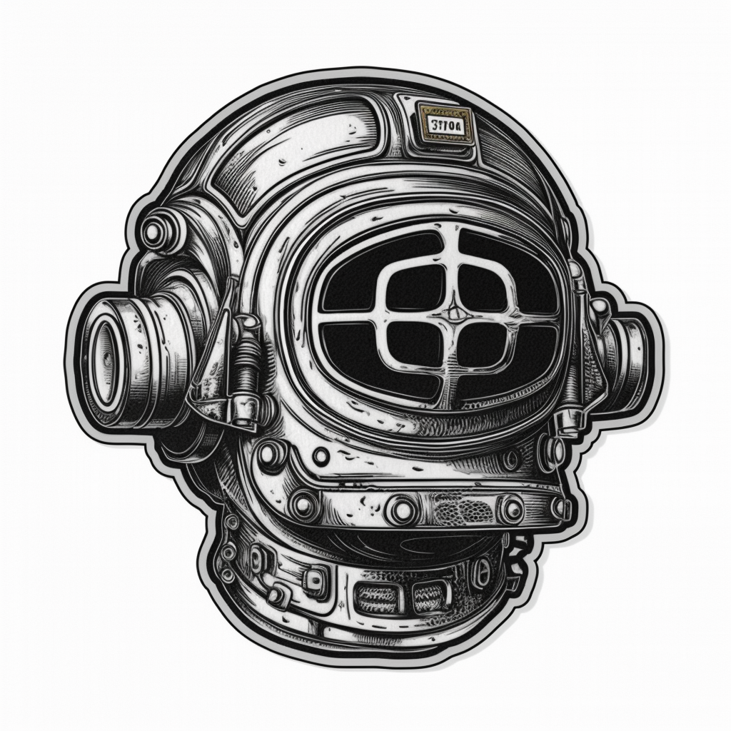 Diver Helmet Scuba Diver Vinyl Decal Sticker for Car, Laptop, Tumbler and more # 007037