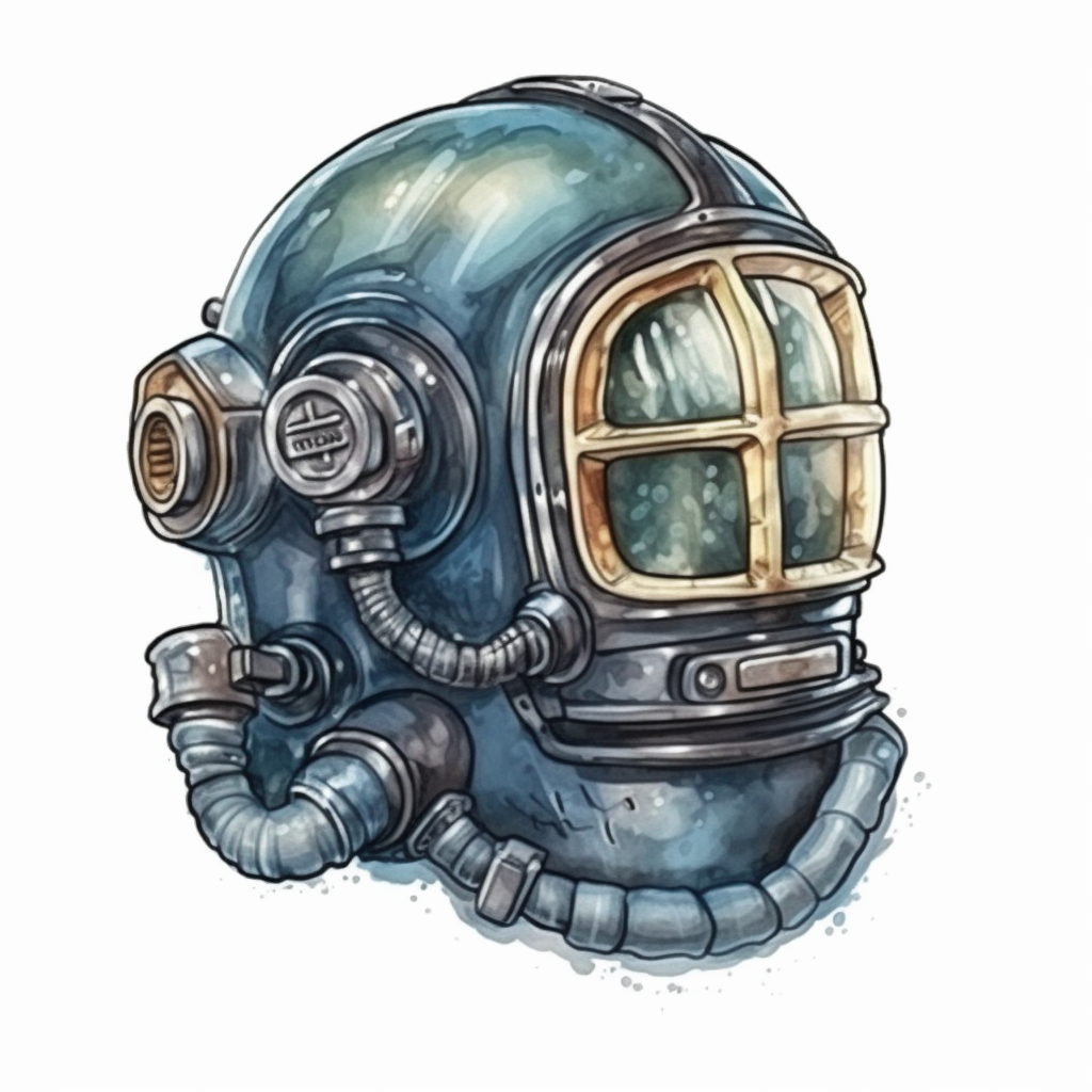 Diver Helmet Scuba Diver Vinyl Decal Sticker for Car, Laptop, Tumbler and more # 007054