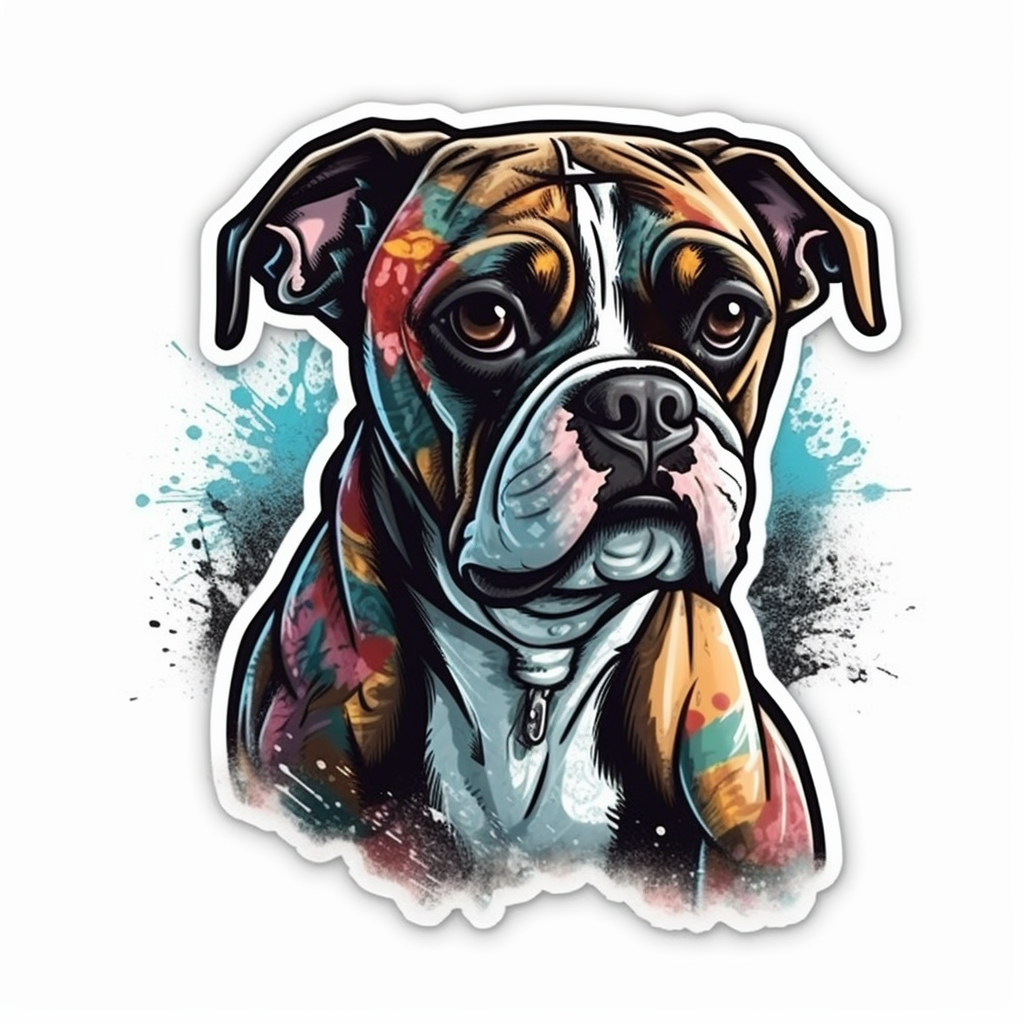 Boxer Dog Vinyl Decal Sticker for Car, Laptop, Tumbler and more # 002003