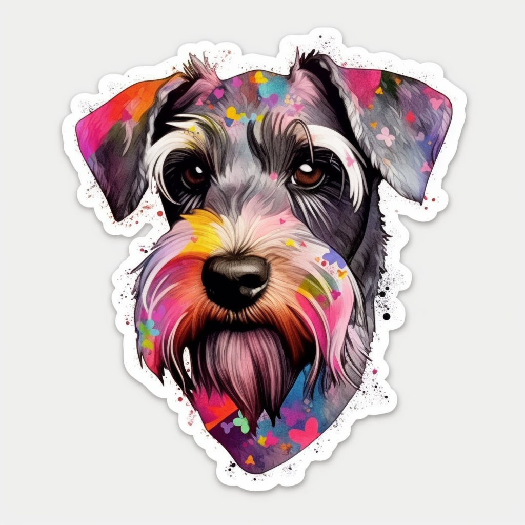 Schnauzer Dog Vinyl Decal Sticker for Car, Laptop, Tumbler and more # 002143