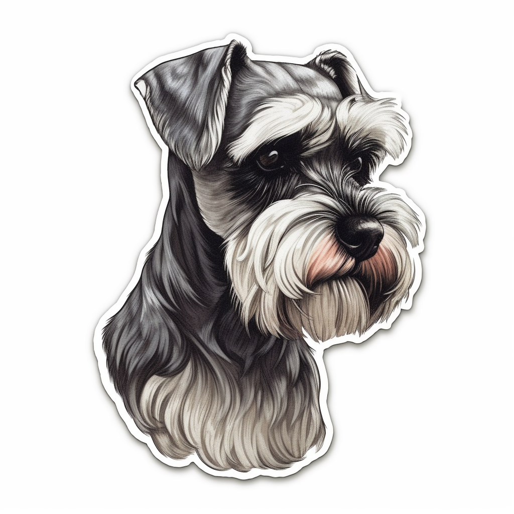 Miniature Schnauzer Dog Vinyl Decal Sticker for Car, Laptop, Tumbler and more # 00272