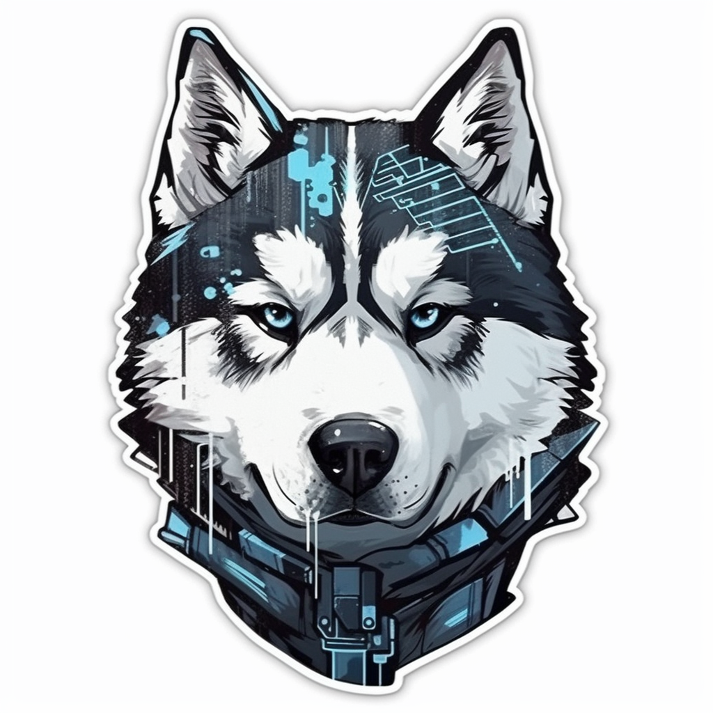 Siberian Dog Vinyl Decal Sticker for Car, Laptop, Tumbler and more # 002410