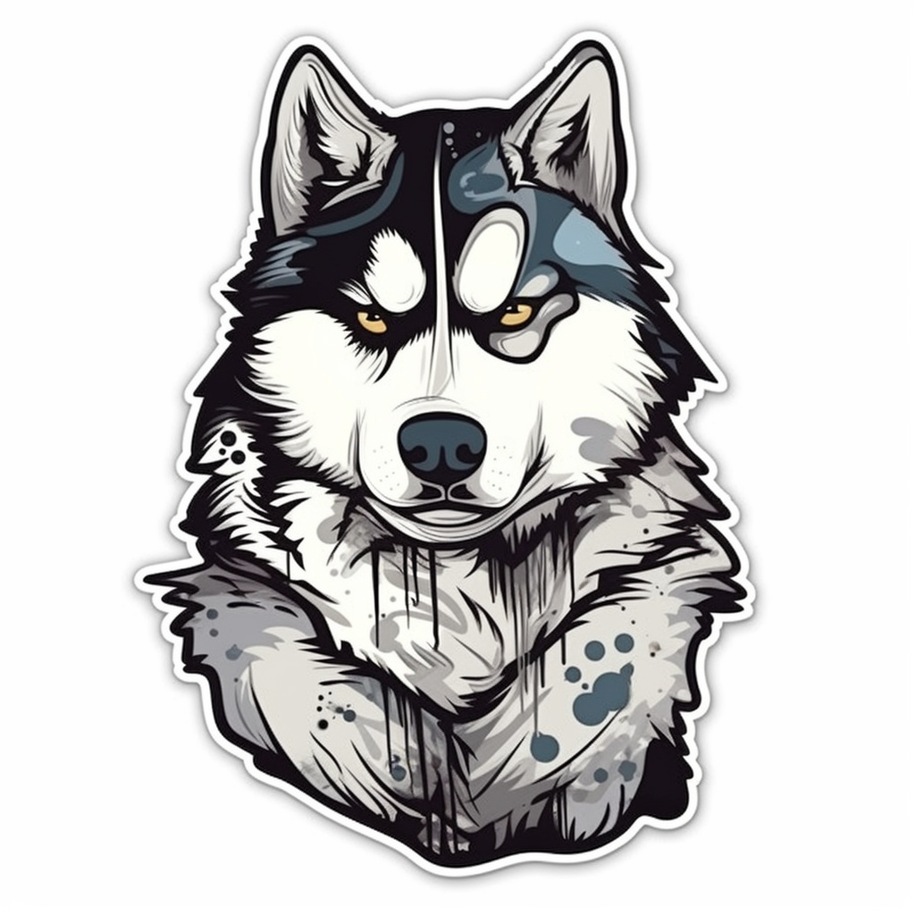 Siberian Dog Vinyl Decal Sticker for Car, Laptop, Tumbler and more # 002407