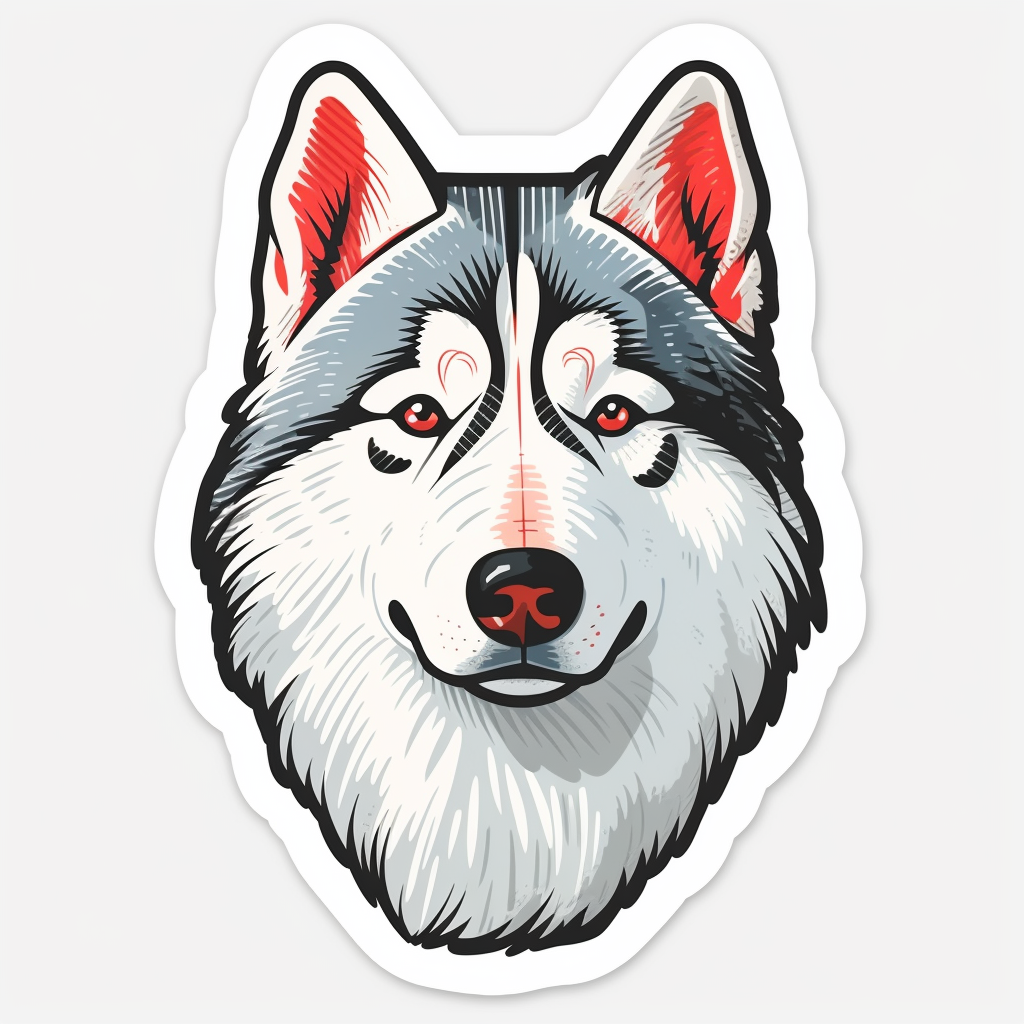 Siberian Dog Vinyl Decal Sticker for Car, Laptop, Tumbler and more # 002370