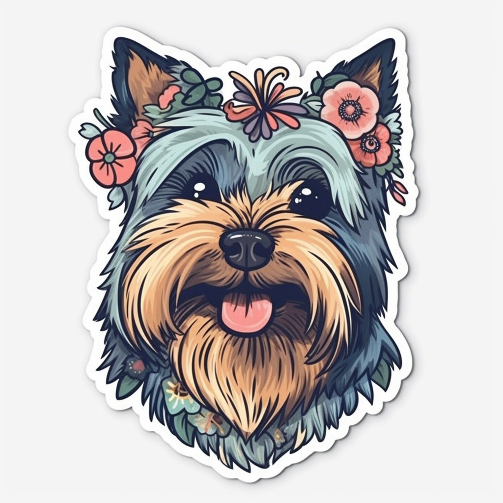 Yorkshire Dog Vinyl Decal Sticker for Car, Laptop, Tumbler and more # 2139