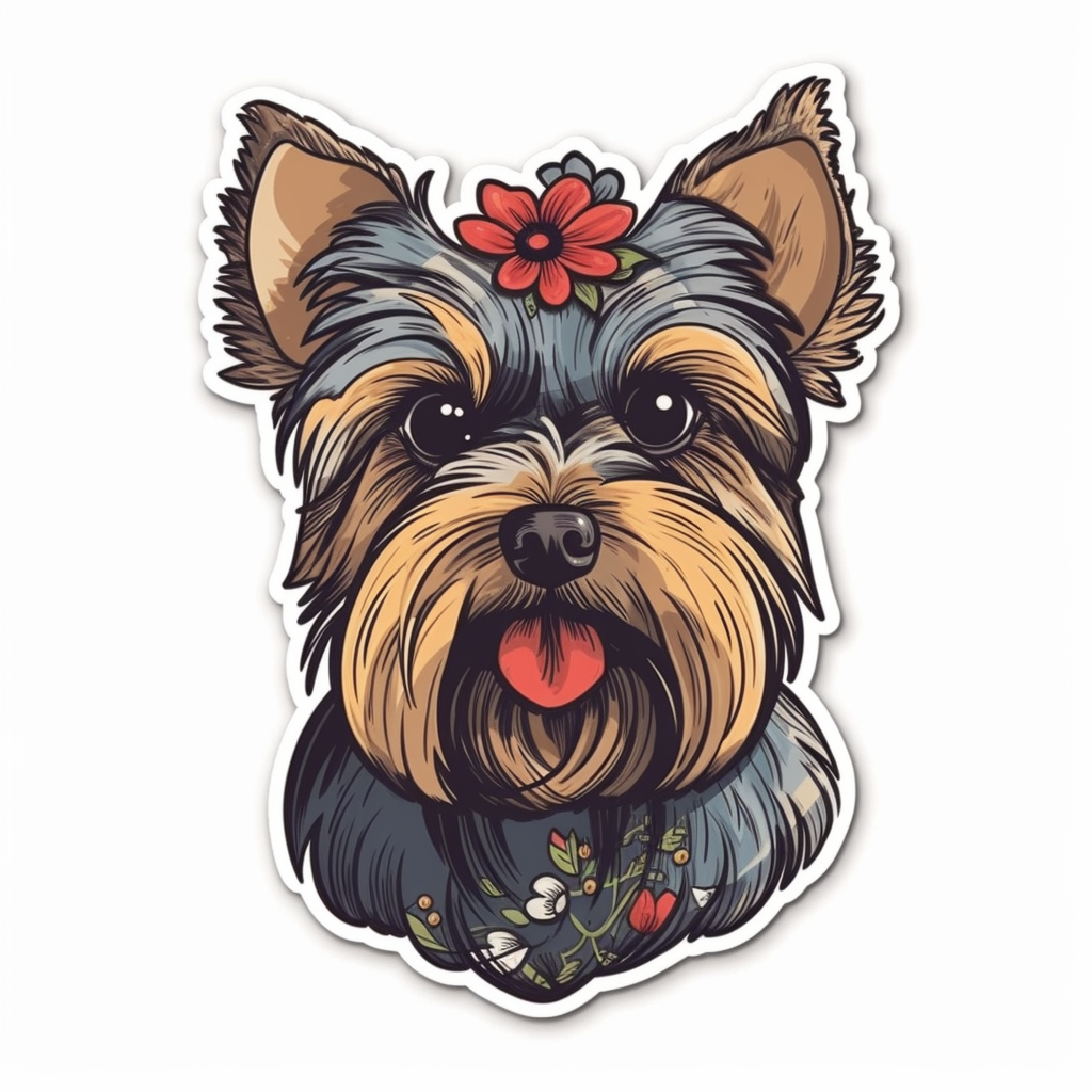 Yorkshire Dog Vinyl Decal Sticker for Car, Laptop, Tumbler and more # 002476