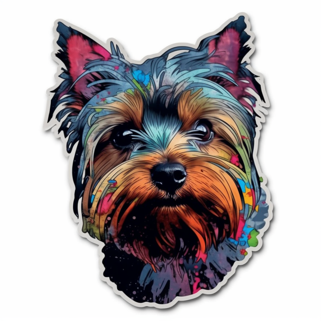 Yorkshire Dog Vinyl Decal Sticker for Car, Laptop, Tumbler and more # 2147