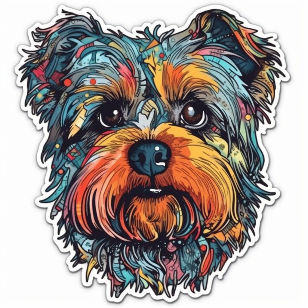 Yorkshire Dog Vinyl Decal Sticker for Car, Laptop, Tumbler and more # 002415