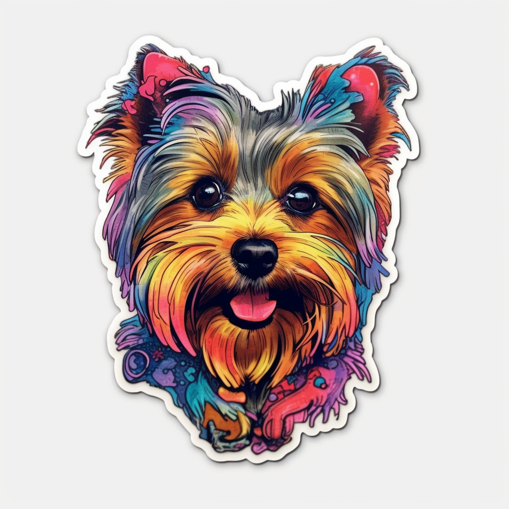 Yorkshire Dog Vinyl Decal Sticker for Car, Laptop, Tumbler and more # 2149