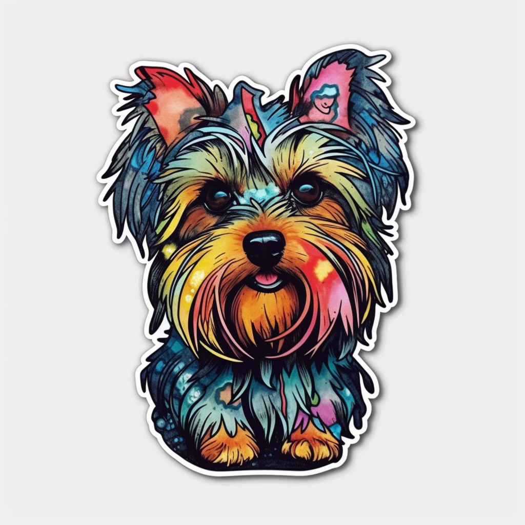 Yorkshire Dog Vinyl Decal Sticker for Car, Laptop, Tumbler and more # 2152