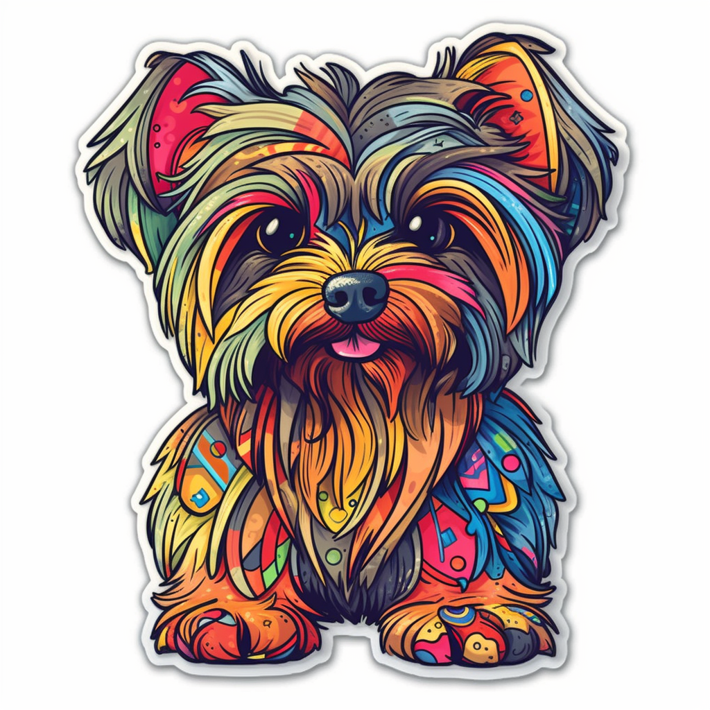 Yorkshire Dog Vinyl Decal Sticker for Car, Laptop, Tumbler and more # 002429